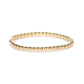 Dettaglio del bracciale elastico a sfere placcato oro 14K con finitura lucida a specchio - Oro 4mm