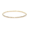 Detailed view of faceted 14K gold-plated beaded elastic bracelet with metallic luster - Gold 2mm