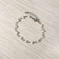 Macro detail of handmade freshwater pearl chain bracelet with adjustable silver lobster clasp - Silver Plated & Freshwater Pearl