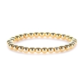 Dettaglio del braccialetto elastico con perline dorate 14K e superficie metallica lucida - Oro 6mm