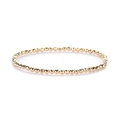 Detail of faceted gold beads on a minimalist stretch bracelet with metallic texture - Gold 3mm