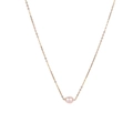 Elegante collar de cadena dorada con un colgante de perla de agua dulce rosa claro - Dorado (YN-105G)