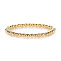 Dettaglio del bracciale elastico con perline in metallo lucido placcato oro 14K elegante - Oro 5mm