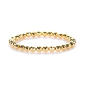 Faceted 14K gold plated beaded stretch bracelet for women featuring geometric metal beads - Gold 6mm