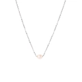 Collar minimalista de acero inoxidable con una perla natural de agua dulce - Plateado (YN-105S)