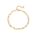 Minimalist 18K gold-plated stainless steel paperclip chain bracelet with adjustable clasp - Rectangular Link Lobster Clasp Style (YB781-G) / Gold (YB781-G)