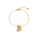 Dettaglio del bracciale a forma di pesce dorato con perla d'acqua dolce e chiusura a moschettone - Bracciale (YB-794)