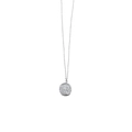 Close-up of silver coin pendant necklace with Elizabeth II profile engraving - Portrait Coin Style (YN-177) / 13mm / Silver