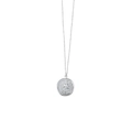 Detailed macro view of silver portrait coin pendant with fine link chain necklace - Portrait Coin Style (YN-177) / 18mm / Silver