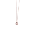 Detailed macro view of the rose gold coin pendant with an elegant embossed profile - Portrait Coin Style (YN-177) / 10mm / Rose Gold