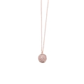 Close-up of rose gold coin necklace featuring Queen Elizabeth II portrait relief - Portrait Coin Style (YN-177) / 13mm / Rose Gold