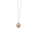 Detail of rose gold coin necklace featuring Queen Elizabeth II embossed portrait pendant - Portrait Coin Style (YN-177) / 15mm / Rose Gold