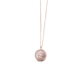 Close-up of rose gold coin pendant with Elizabeth II portrait and vintage relief detail - Portrait Coin Style (YN-177) / 18mm / Rose Gold