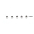 Detailed view of 5mm polished stainless steel beads showing 1.5mm inner hole diameter - 5mm (Hole 1.5mm)