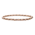 Detail of rose gold beads bracelet with alternating polished and frosted sand textures - Rose Gold (YB-915-RG)