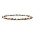 Detail of 18K gold and silver beaded elastic bracelet with polished and frosted finishes - Mixed Color (YB-915-MIX)