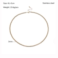 Dettaglio collana con sfere da 3mm in acciaio inossidabile con chiusura a moschettone oro - Oro (41cm) (YN-969-G-41cm)