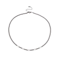 Collana di perline in acciaio inossidabile da 3 mm con perle d'acqua dolce bianche - Argento (YN-967S)