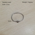 Detalle de pulsera de cadena de serpiente de 17 cm en acero con diámetro de 3 mm y peso - Estilo Básico (Diecisiete)