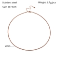 Detail of 2mm rose gold stainless steel bead necklace measuring 38+5cm in length - Rose Gold Round Bead (YN-993RG-2mm)