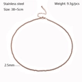 Detail view of 2.5mm rose gold stainless steel bead necklace with 38+5cm length - Rose Gold Round Bead (YN-993RG-2.5mm)