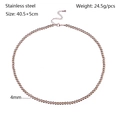 Detail of 4mm rose gold stainless steel bead necklace with lobster clasp and extension chain - Rose Gold Round Bead (YN-993RG-4mm)