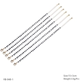 Set de 6 delicadas pulseras de cuentas de cristal negro con detalles dorados - Negro (YB-048-1)