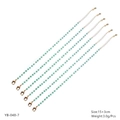 Light blue beaded bracelets with golden lobster clasp and adjustable metal chain - Lake Green (YB-048-7)