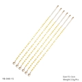 Set of 6 gold plated yellow beaded bracelets with lobster clasp and adjustable chain - Yellow (YB-048-15)