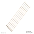 Set of six gold beaded bracelets with light pink crystals and adjustable chain - Cream White (YB-048-16)