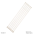 Set of 7 gold-plated handmade bracelets with delicate light pink crystal beads - Beige (YB-048-17)