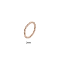 Close-up of 2mm rose gold beaded stainless steel ring with polished finish - Women's Style (JZ1076RG) / 2.0mm / Rose Gold