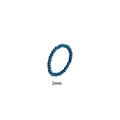 Detail view of 2mm blue titanium steel beaded ring with polished metallic finish - Women's Style (JZ1076BLU) / 2.0mm / Blue