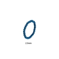 Detalle del anillo de cuentas de acero inoxidable azul de 2,5mm con acabado pulido - Modelo Unisex (JZ1075BLU)
