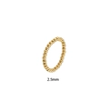 Detalle del anillo de cuentas de acero inoxidable dorado de 2,5mm con acabado espejo - Modelo Unisex (JZ1075G)