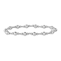 Macro detail of silver stainless steel beaded bracelet featuring alternating bead sizes - Silver Style (YB1097-S)