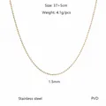 Detail of 1.5mm golden stainless steel bead chain necklace with PVD coating finish - Ball Chain Necklace (YN-1095G) / Gold (1.5mm)