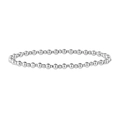 Detailed view of polished silver stainless steel beaded bracelet with alternating sphere sizes - Silver Style (YB1096-S)