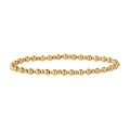 Detail showing two sizes of golden stainless steel beads on an elastic bracelet - Gold Style (YB1096-G)