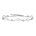 Elegante bracciale con perle d'acqua dolce e acciaio inossidabile con chiusura a moschettone - YB1113-S / Argento