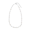 Collana di perle d'acqua dolce barocche con perle in metallo argento e chiusura a moschettone - Stile Argentato (YN1112-S)