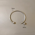 Detalle de pulsera de acero de 3mm con terminal de cuenta de 8mm desenroscable - Brazalete Sin Cuenta (YB1167S-3mm) / Color acero