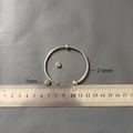 Detail of 2.5mm stainless steel flexible bangle with removable 7mm threaded beads - Bangle With 2 Spacing Beads (YB1167S-2.5mm) / Steel