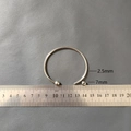 Detail view of 2.5mm stainless steel flexible bangle with 7mm threaded beads and steel ruler - Bangle Without Spacing Bead (YB1167S-2.5mm) / Steel
