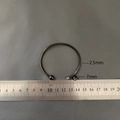 Macro detail of 2.5mm steel piercing jewelry with a 7mm screw-on ball and ruler measurement - Bangle Without Spacing Bead (YB1167BLK-2.5mm) / Black