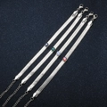 Silver herringbone bracelets with blue, green, and red rhinestones and lobster clasp - Silver Bracelet