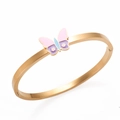 Gold plated stainless steel butterfly bangle with colorful enamel and star details - Bangle / Rose Gold