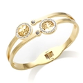 18K vergulde Levensboom armband met schitterende zirkonia en een elegant dubbelring ontwerp - Goud