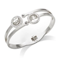 Zilveren Levensboom armband met opengewerkte kristallen cirkels en handige veeropening - Zilver