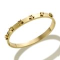 Polished 18k gold plated stainless steel star bangle with sparkling zircon inlay - Gold Color Star White Rhinestone Bangle